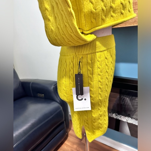 Callahan Women’s Cable Knit Long Sleeve Daisy Polo and Mini Skirt Set - Picture 6 of 13